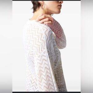 Romantic Lightweight White Crochet Open-Knit Sweater